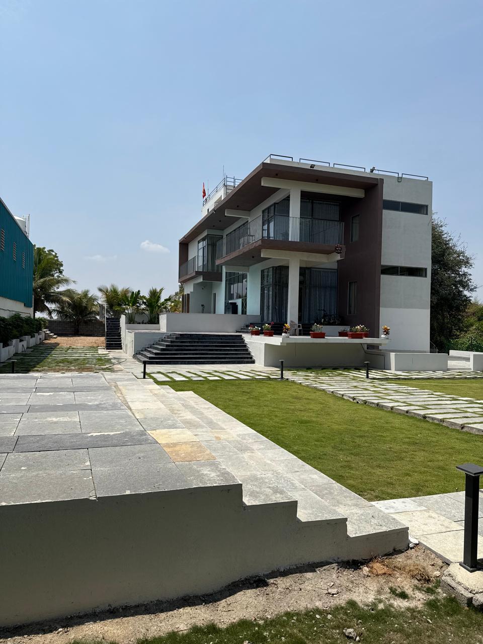 Modern farmhouse wide angle exterior